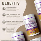 LEGRANO Premium Evening Mushroom Supplement Capsules with Lion’s Mane, Reishi Mushroom, Turkey Tail, Chaga, Ashwagandha, L-Theanine, Vitamins & Minerals – Adaptogenic Mushrooms for Relaxation & Sleep