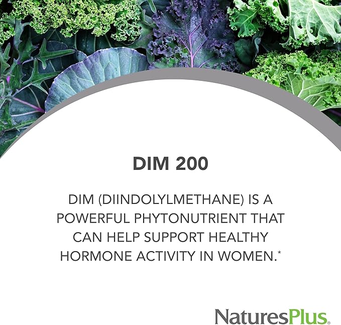 NaturesPlus PRO DIM 200 mg - 60 Capsules - Supports Healthy Estrogen Levels - Non-GMO, Vegan & Gluten Free - 30 Servings