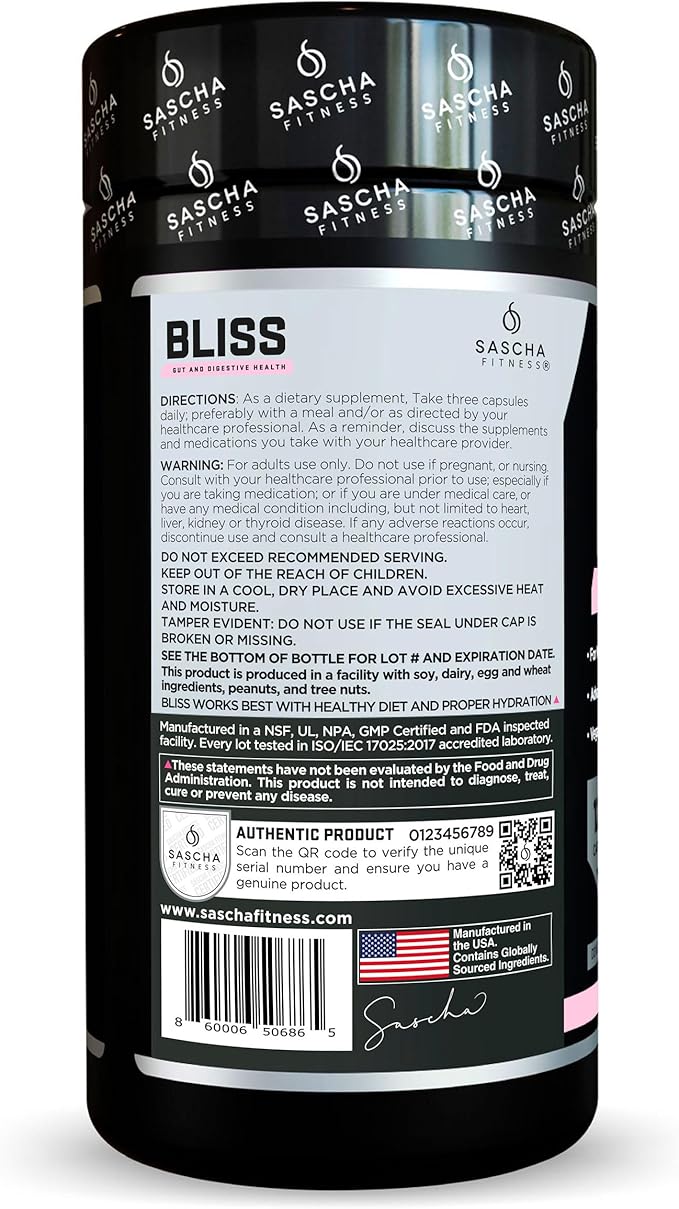SASCHA FITNESS®️Gut and Digestive Health Support Pills | Prebiotics, Probiotics & Enzyme Blend |Berberine HCI,Gluco Vantage®|Helps with Bloating,Fat Loss, Cravings,Glucose Metabolism,30 Day Supply