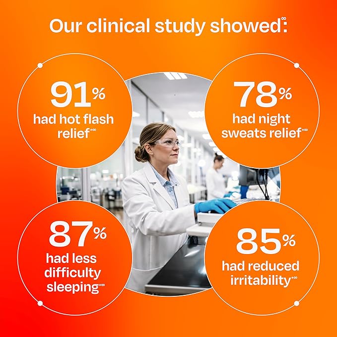Amberen Menopause Supplement for Women, 60 Capsules, Clinically Proven, Helps Support Hormone Balance, Helps Relieve 12 Menopause Symptoms: Hot Flashes, Night Sweats, Mood Swings and More