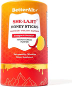 Better Alt She-Lajit Honey Sticks Mango Chilli Flavor | with Shatavari, Shilajit & Saffron | 85+ Nutrients for Vitality & Stamina| 30 Sticks