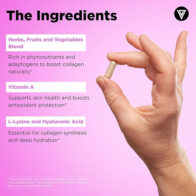 Vital Vitamins Vegan Collagen Booster 60 ct + Hyaluronic Acid Hydration Complex 60 ct