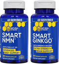 NATURAL STACKS Smart Ginkgo Biloba & Smart NMN Supplement Bundle - Extra Strength Brain Support & NAD+ Support* - 120 Total Capsules
