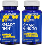 NATURAL STACKS Smart Ginkgo Biloba & Smart NMN Supplement Bundle - Extra Strength Brain Support & NAD+ Support* - 120 Total Capsules