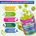 2 Pack Kids Magnesium Gummies - Magnesium Glycinate Gummies for Kids & Adults with L-Theanine, Chamomile, Licorice, Vitamin D, B6 for Sleep, Relaxation, Brain & Muscle - Sugar Free Apple & Kiwi