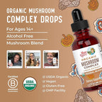 MARYRUTH'S Mushroom Complex | Lion's Mane | Turkey Tail | Reishi Mushroom | Shiitake Mushrooms | Alcohol Free | Mushroom Blend | Organic | Non-GMO | Vegan | 30 Servings