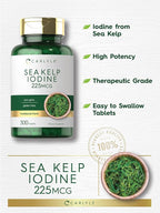 Carlyle Sea Kelp Iodine Supplement | 225mcg | 300 Tablets | Non-GMO, Gluten Free | Traditional Herb Supplement