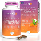 Mangosteen + Turmeric Capsules | Joint & Digestion Support | Formulated for Wellness, Includes Natural Ingredients | 120 Vegetarian Capsules, 1500mg per Serving