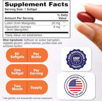 Lutein 20mg with Zeaxanthin 4mg 60 Softgels | Trans-Isomer Marigold Extract in Nature Identical 5:1 Ratio | Supports Healthy Eye, Skin and Brain | Non-GMO Soy & Gluten Free | by Health Thru Nutrition