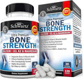 BioSchwartz Bone Strength Supplement - Gentle Non-Constipating Bone Health Supplement for Women & Men with 9-in-1 Complex with Calcium Magnesium Zinc D3 K2 & More - 3rd Party Tested - 1 Month