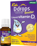 Ddrops Kids Booster 600IU 100 Drops - Daily Liquid Vitamin D for Kids. Support Strong Bones & Immune System in Children. No Preservatives, No Sugar, Non-GMO, Allergy-Friendly