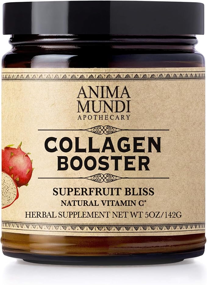 Anima Mundi Apothecary Vegan Collagen Booster Powder, Superfruit Bliss - Beauty Supplement for Skin, Hair & Nails - Collagen Support Powder for Glowing Skin - Easy Drink Mix-in (5oz)