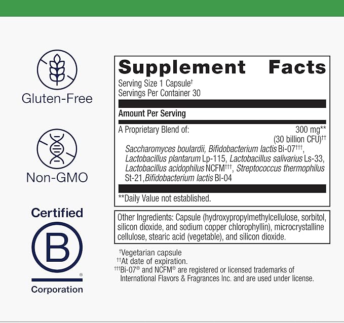 Metagenics UltraFlora Spectrum - Shelf-Stable Probiotic for Gut & Digestive Wellness, Healthy Microbiome & Flora Support* - Non-GMO & Gluten-Free - 1-Month Supply - 30 Capsules
