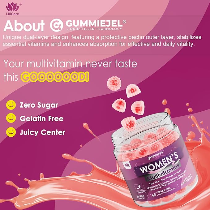 2 Pack - Womens Multivitamin Gummy, Methylated Multivitamin for Women, Biotin, Methylfolate, Iron, Collagen, Vitamins A C D, B Complex, Antioxidants for Women's Daily Support, Beauty, Immune, No Sugar
