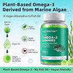 Vegan Omega-3 Algae Oil Supplement with DHA 300mg & EPA 150mg, Plant-Based Omega-3 with Vitamin D3 & K2, Fish-Free Algal Oil Softgels for Men & Women, 2 Pack, 120 Softgels, 60 Day Supply