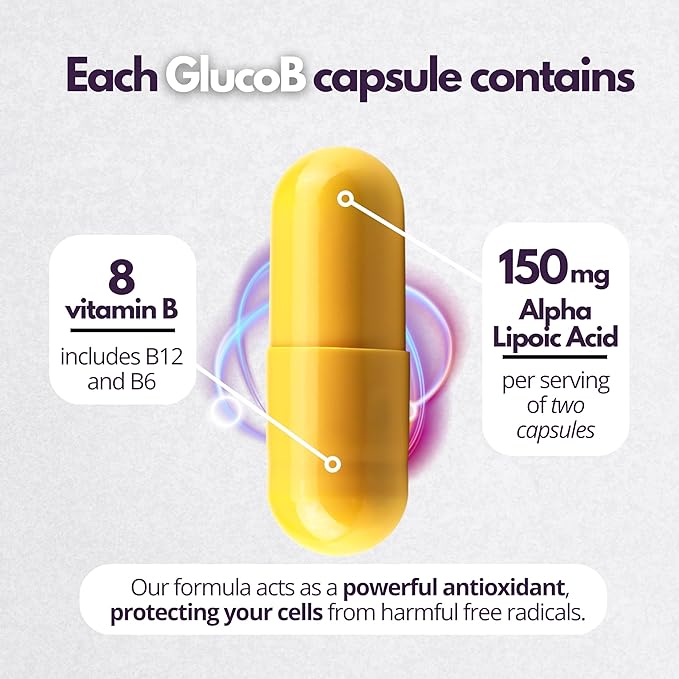 Neurobion Gluco B con Acido Alfa Lipoico Dietary Supplement B Complex with Alpha Lipoic Acid, Complejo B 30 Capsule