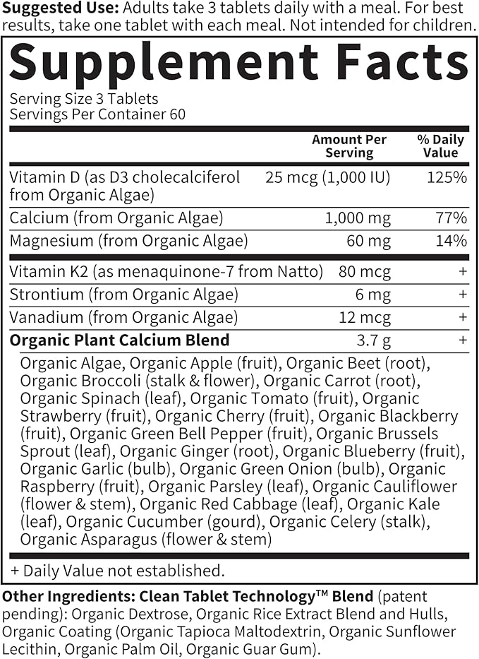 Garden of Life Calcium Supplement with Magnesium & Organic Vitamin D3 K2, Made from Whole Foods, Gluten-Free, 180 Count, (Pack of 6)