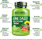 NATURELO One Daily Multivitamin for Women w/Vitamin B12, 60 Ct, Energy Support, Whole Food Daily Women Multivitamin Supplement, Nourish Hair/Skin/Nail, Non-GMO, No Soy, Gluten Free, 2 Month Supply