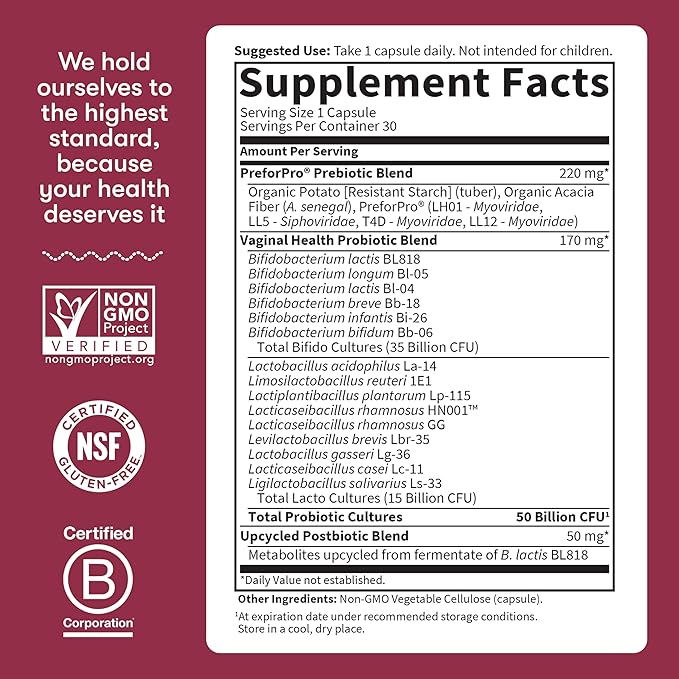 Garden of Life Dr Formulated Once Daily 3-in-1 Complete Prebiotics,Postbiotics&Probiotics for Women,PRE+PRO+POSTBIOTIC Supplement for Women’s Digestive,Immune& Vaginal Health, 30 Count (Pack of 6)