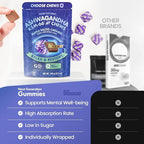 Ashwagandha KSM-66 Chews for Stress Relief & Mood Support, Organic Ashwagandha Gummies KSM 66 Alternative, Mood Support, Maple Salted Caramel Flavor, 30 Count