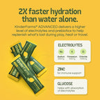 KinderFarms Advanced Electrolyte Powder for Kids and Adults - Drink Mix Hydration Packets (Lemon Lime, 16 Count), with PreMax Prebiotics, No Artificial Sweeteners or Flavors, No Synthetic Dyes