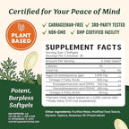 Vegan Omega 3 Algae Oil | Plant Based DHA EPA | Sustainably Sourced, No Carrageenan, Non GMO | Heart, Brain, and Eye Health | Fish Oil Alternative | Algae Omega 3 Supplement | 60 Softgel Capsules