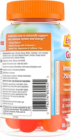 Emergen-C 750mg Vitamin C Gummies for Adults, Immunity Gummies with B Vitamins, Gluten Free, Orange, Tangerine and Raspberry Flavors, Back to School Essentials - 45 Count