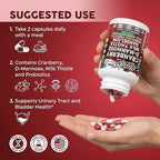 Cran Flow Cranberry Pills for Urinary Health D-Mannose Milk Thistle Dandelion Inulin Vitamin C Prebiotics and Probiotics Bladder Support By Clean Nutra