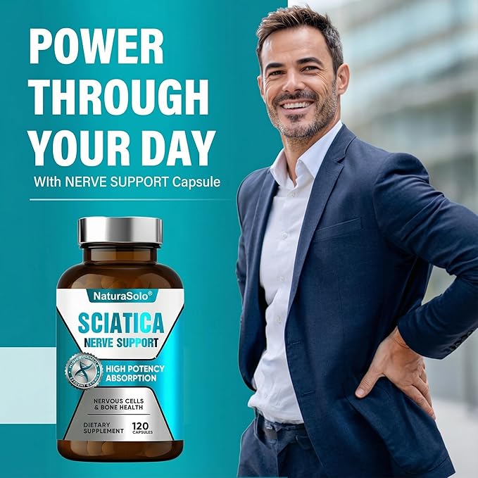 Sciatic Nerve & Discomfort Supplement - Nerve Savior for Neuropathy, 120 Capsules Featuring Alpha Lipoic Acid 300mg & Vitamin B Complex for Targeted Comfort