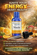 Vitamin B3-Niacin 80mg Niacin Equivalent Drops – Vitamin B Liquid Niacin Drops – Alcohol-free, Non-GMO Niacin Supplement 1oz