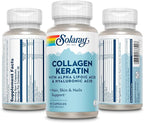 SOLARAY Collagen Keratin with Alpha Lipoic Acid and Hyaluronic Acid - Type I, II and III Collagen Pills - Hair, Skin, Nails, and Joint Health Support - 30 Servings, 60 Capsules