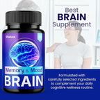 (2 Pack) Brain Memory and Mood Capsules, Memory & Mood Brain Capsulas Supplement, Brain Health & Loss Support Pills, Cleansing Double Clean Pastillas, Advanced Wellness Nootropic Pills Reviews (120ct)