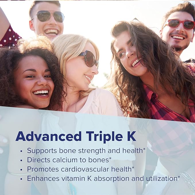 Superior Source Advanced Triple K - Bone Health & Strength Support Supplement - Immunity Support Formula with Vitamins K1 & K2 - Vitamin Aids Calcium Absorption - 30 Instant Dissolve Tablets