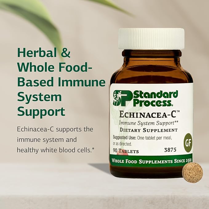 Standard Process Echinacea-C - Supplement for Immune System Support - Offers Daily Vitamin C Dose - Gluten-Free, Non-Dairy & Non-Soy - 90 Tablets (90 Servings)