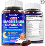 Kids Magnesium Glycinate Gummies - Magnesium Glycinate Supplement 200mg with L-theanine Omega-3 Calcium Vitamin D3 & B12 for Kids Natural Zzz at Bedtime & Overall Health - Sugar Free & Non-GMO