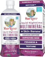 MaryRuth's Liquid Nighttime Liquid Multimineral + Skin Renew | Clinically Shown in Women to Reduce Fine Wrinkle & Improve Skin Firmness | Sepitone | NO Melatonin | Magnesium | Vegan | 30 Servings