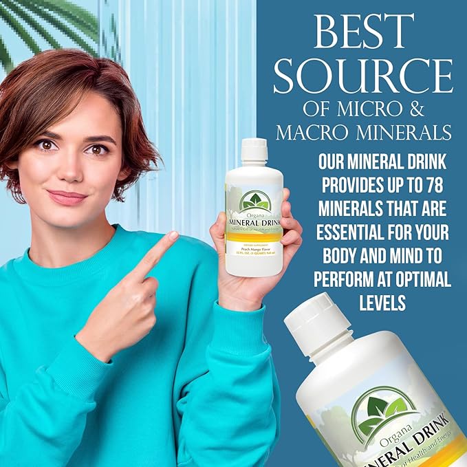 Organa Trace Minerals - Liquid Colloidal Minerals Supplements - Plant Derived for Maximum Absorption - Colloidal Minerals Liquid for Wellness - 32 Ounces