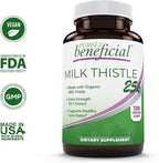 PURELY beneficial Organic Milk Thistle Capsules, 50:1 Milk Thistle Extract, Liver Cleanse & Antioxidant Support, 120 Veg Capsules, Vegan & Non-GMO