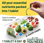Vegan Vitality Multivitamins & Minerals for Women and Men with High Strength Vitamin B12, D3 & K2. 180 Vegan Multivitamin Tablets - 6 Months Supply. Vitamins for Vegans. Women Multivitamin