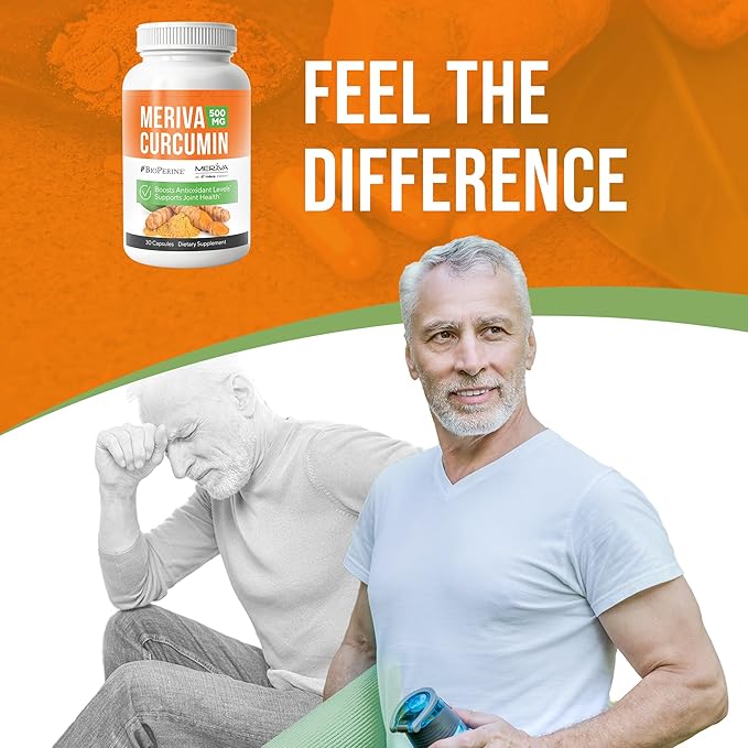 NERVE RENEW Meriva Curcumin with Black Pepper and Bioperine - Antioxidant Boost Nerve Support Supplement - 30 Capsules