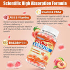 Natural Methylated Vitamins B Gummies: Chewable Supplement Complex with B1 B2 B3 B5 B6 B7 B9 B12 Zinc Magnesium Ashwagandha for Daily Energy Support - for Vegan Work Adults(120Count)