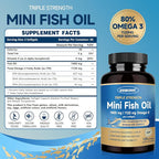 ZEBORA Triple Strength Mini Omega-3 Fish Oil 1400mg – rTG Omega 3 Ultra High-Potency – Supports Heart, Brain, Eye, Skin & Immune Health – Fatty Acids EPA, DHA & DPA, 120 Softgels
