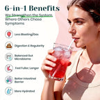 6-in-1 Daily Fiber Powder Supplement, Premium Acacia Fiber for Digestive & Gut Health, Sugar Free, GLP-1 Friendly Fiber Powder with Prebiotic, Probiotics, Collagen Peptides & Electrolytes - For Women