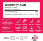 Zahler Junior D3 Vitamins 1000 IU - Chewable Vitamin D3 for Kids to Support Bone, Teeth & Immune Health - Kosher Kids Orange Flavor - 250 Count.