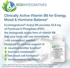 EcoIntegratives® Active B6 – 33.8 mg Pyridoxal 5-Phosphate (P5P), High Potency Active Vitamin B6 for Energy, Mood, Nerve and Heart Support* – Non-GMO, Gluten Free, 60 Vegetarian Capsules