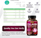GriMed Organic Collagen 6,419 mg with Hyaluronic Acid, Biotin, Keratin, Resveratrol Hair Skin, Nails Vitamins (150 Count (Pack of 1))