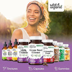 Wild & Organic Grape Seed Extract Capsules - Antioxidant Support - Grapeseed Extract 400 mg - 95% Polyphenols - 2 Month Supply - 60 Vegan Capsules - Non-GMO