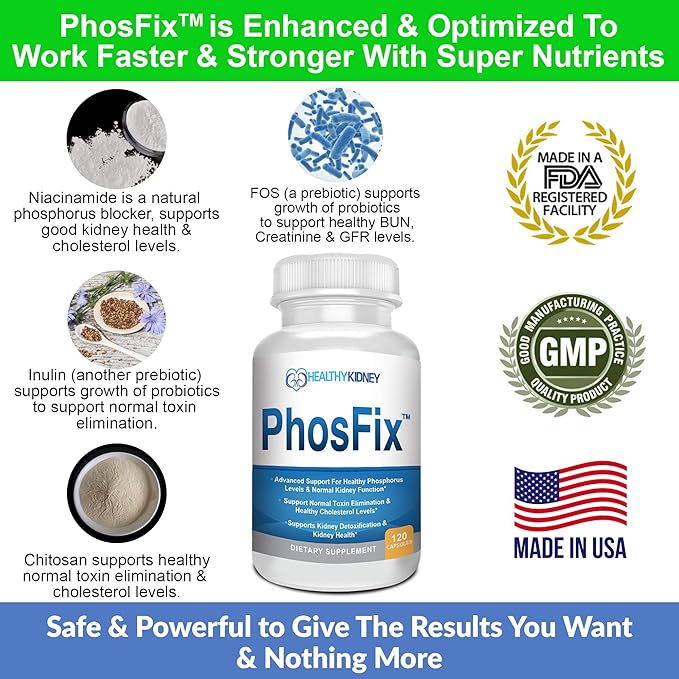 Organic Sodium Bicarbonate Alkaline Supplement Bundle: 1LB Powder for Alkalinity, Kidney & Acid Support + PhosFix 120 Pills Phosphorus Binder for Healthy Phosphorus Levels & Kidney Health Renal Suppor