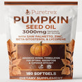 Pumpkin Seed Oil 3000mg with Saw Palmetto, Beta-Sitosterol, Zinc & BioPerine® – 180 Vegan Softgels | Prostate & Hair Growth Support | DHT Blocker | Urinary & Bladder Health | Cold-Pressed
