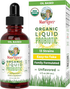 MARYRUTH'S Organics Liquid Probiotic for Ages 4+ | 2 Billion CFU | 13 Probiotic Strains | Gut Health & Digestive Support | Gas & Bloating Support | Vegan | Gluten Free | Travel-Friendly | 20 Servings